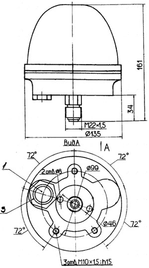 Рис.1. Габаритные и присоединительные размеры реле РДК-57