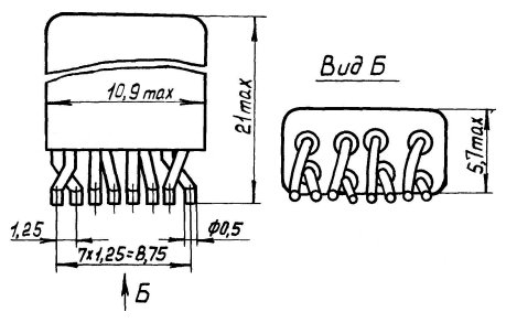 Рис.1. Габаритный чертеж реле РЭК 37