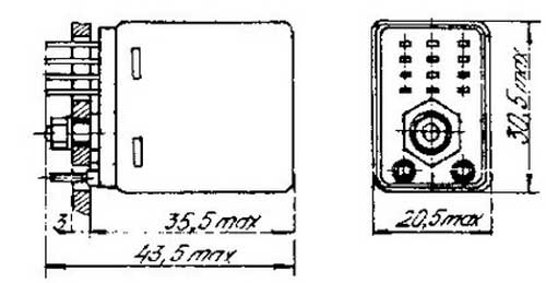 Габаритные размеры реле РЭС-32