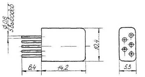 Габаритные размеры реле РЭС-23