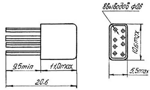 Габаритные размеры Реле РЭС-80