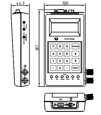 Рис.1. Габаритные размеры МТМ-1000Д