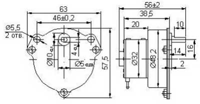 Габаритные размеры электродвигателя ДСОР-32